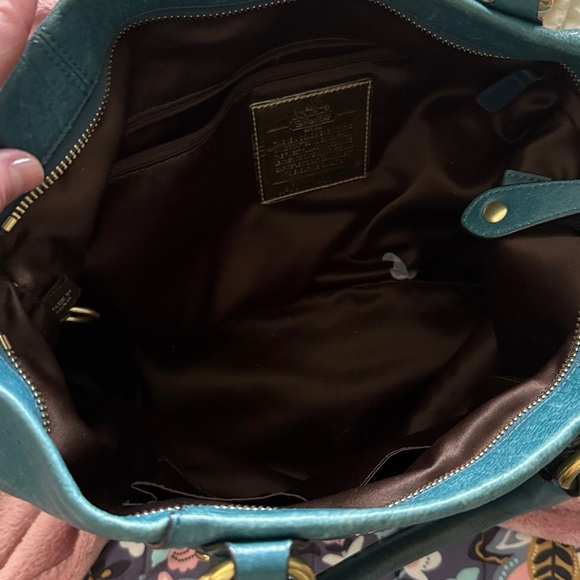 Coach Teal Leather Satchel - Picture 8 of 8
